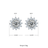 Sunflower S925 Silver Plated Platinum Moissanite Diamond Pendant Earnail Set 2
